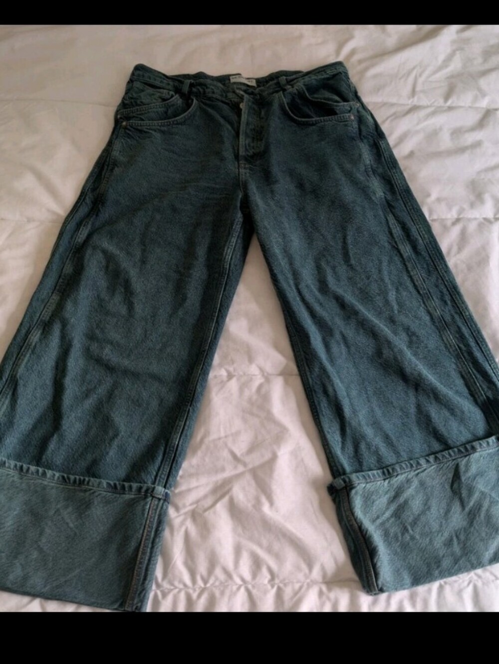 SOLD We The Free People Final Countdown Low Rise Cuffed Boyfriend Jean Teal - Picture 13 of 13